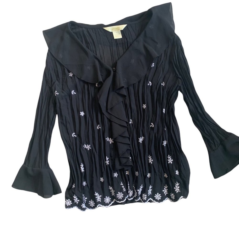 New York City Design CO Floral Embroidered Blouse S